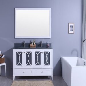 Legion Furniture WT7460-WT 60 Inch Vanity Set with Mirror in White, No Faucet