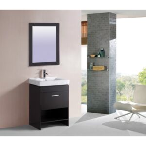 Legion Furniture WT9144 24 Inch Vanity Set with Mirror in Espresso, No Faucet