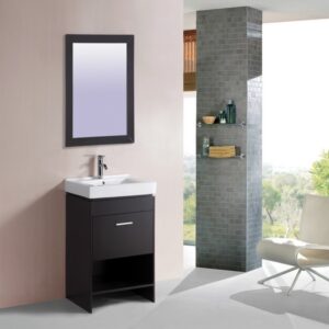 Legion Furniture WT9144 24 Inch Vanity Set with Mirror in Espresso, No Faucet