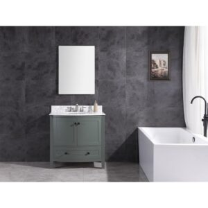 Legion Furniture WT9309-36-PG-PVC 36 Inch Pewter Green Bathroom Vanity