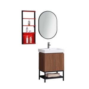 Legion Furniture WT9324-24-PVC 24 Inch Bathroom Vanity with Mirror and Side Cabinet