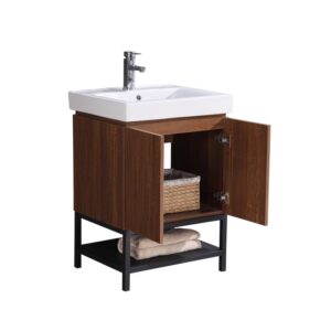 Legion Furniture WT9324-24-PVC 24 Inch Bathroom Vanity with Mirror and Side Cabinet