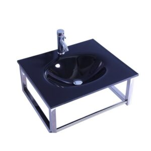 Legion Furniture WTB074 23.6 Inch Sink in Black, No Faucet