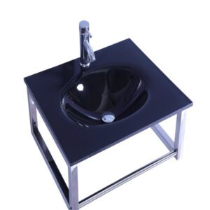 Legion Furniture WTB074 23.6 Inch Sink in Black, No Faucet