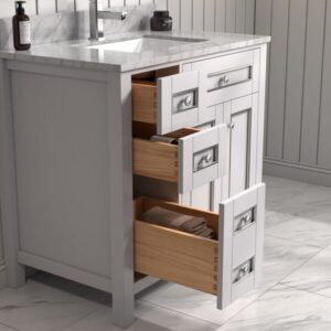 Legion Furniture WV2236 36 Inch Freestanding Single Sink Bathroom Vanity with Carrara White Marble Top