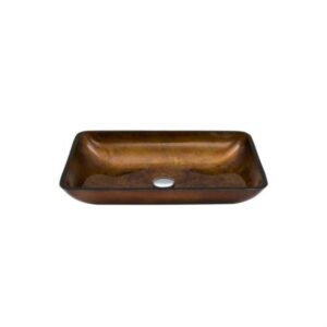 Legion Furniture ZA-245 22.2 Inch Tempered Glass Sink in Metallic Gold and Bronze