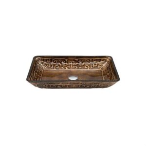 Legion Furniture ZA-246 22.2 Inch Tempered Glass Sink in Copper