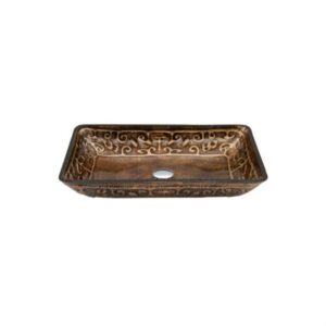 Legion Furniture ZA-246 22.2 Inch Tempered Glass Sink in Copper