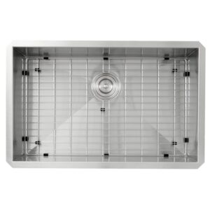 Nantucket Sinks ZR2818-16 Pro Series 28 Inch Large Rectangle Single Bowl Undermount Zero Radius Stainless Steel Kitchen Sink