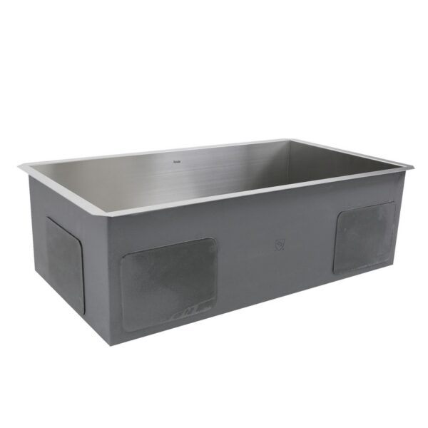 Nantucket Sinks ZR3218-OSD Pro Series 32 Inch Large Rectangle Single Bowl Undermount Small Radius Stainless Steel Kithcen Sink