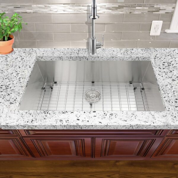 Nantucket Sinks ZR3219-16 Pro Series Large Rectangle Single Bowl Undermount Zero Radius Stainless Steel Kitchen Sink