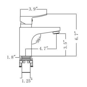 Legion Furniture ZY1008 Single Hole UPC Faucet with Drain