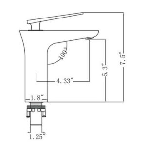 Legion Furniture ZY1013 Single Hole UPC Faucet with Drain