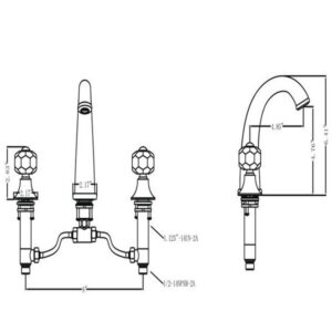 Legion Furniture ZY8009-G Widespread UPC Faucet with Drain in Gold