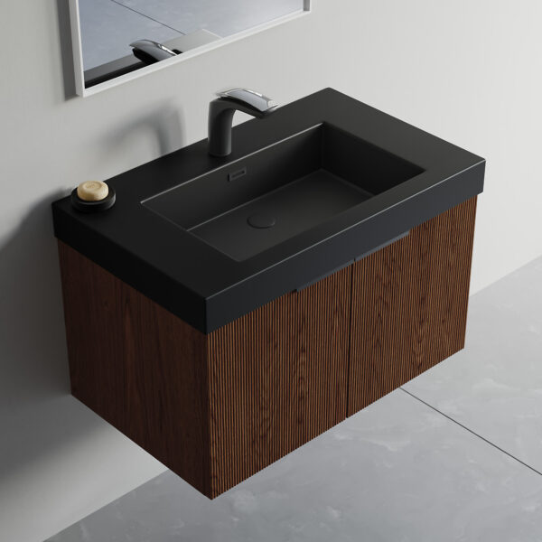 Dowell Topmount Bathroom Black Resin Basin 000 3018BP-BL