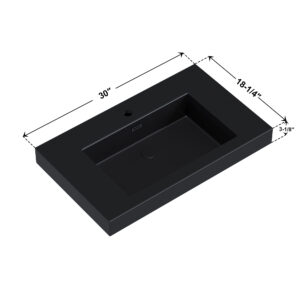 Dowell Topmount Bathroom Black Resin Basin 000 3018BP-BL