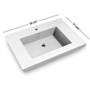 Dowell Topmount Bathroom Resin Basin 000 3122BP