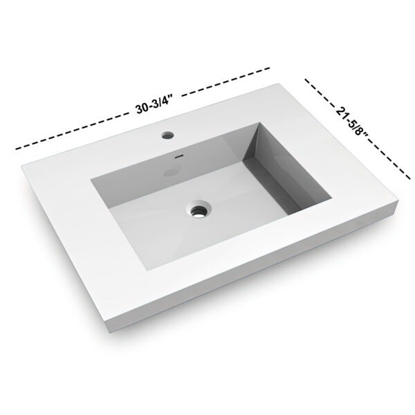 Dowell Topmount Bathroom Resin Basin 000 3122BP