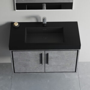 Dowell Topmount Bathroom Black Resin Basin 000 3618BP-BL