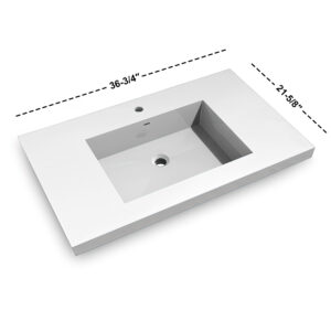 Dowell Topmount Bathroom Resin Basin 000 3722BP