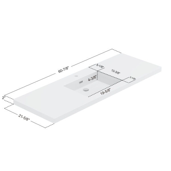 Dowell Topmount Bathroom Resin Basin 000 6122BPS