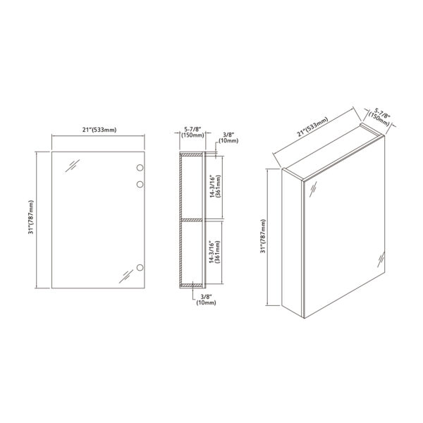 Dowell Wooden Mirror Medicine Cabinet – 000 2131 01M