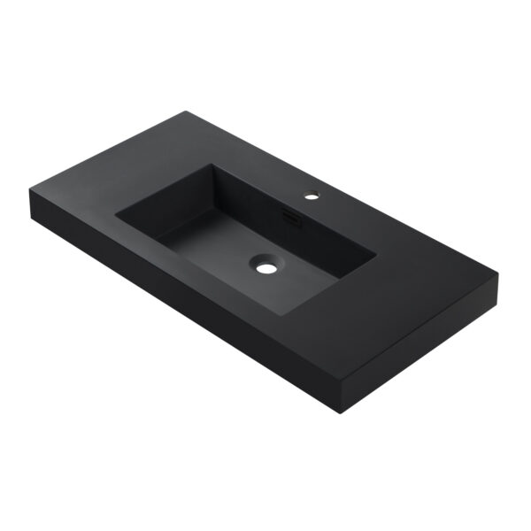 Dowell Topmount Bathroom Black Resin Basin 000 3618BP-BL