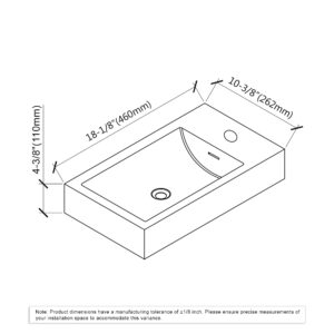 Dowell Topmount Bathroom Resin Basin 010 18B