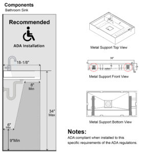 Dowell Wall Mounted Bathroom Sink 070 3618 – ADA