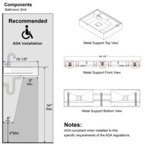 Dowell Wall Mounted Bathroom Sink 070 4818