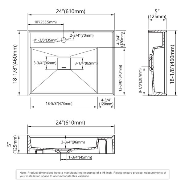 Dowell Wall Mounted Bathroom Sink 070 2418 – ADA