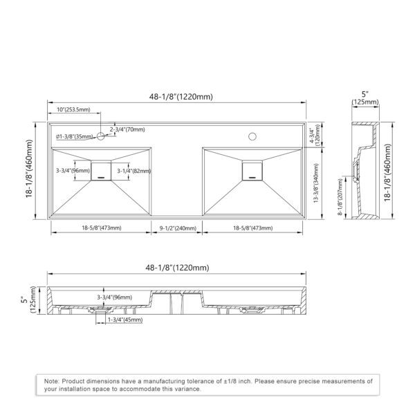 Dowell Wall Mounted Bathroom Sink 070 4818