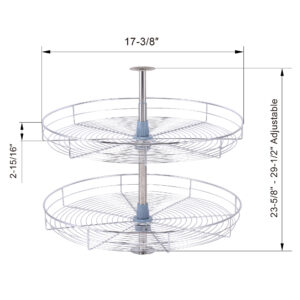 Dowell 30″H Wall Corner Lazy Susan-4001 360D