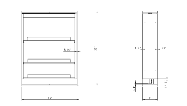 Dowell 6″ Base Filler Pullout with Adjustable Shelves-4005 0630