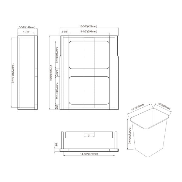 Dowell Pullout Waste Basket for B21-4006 0221