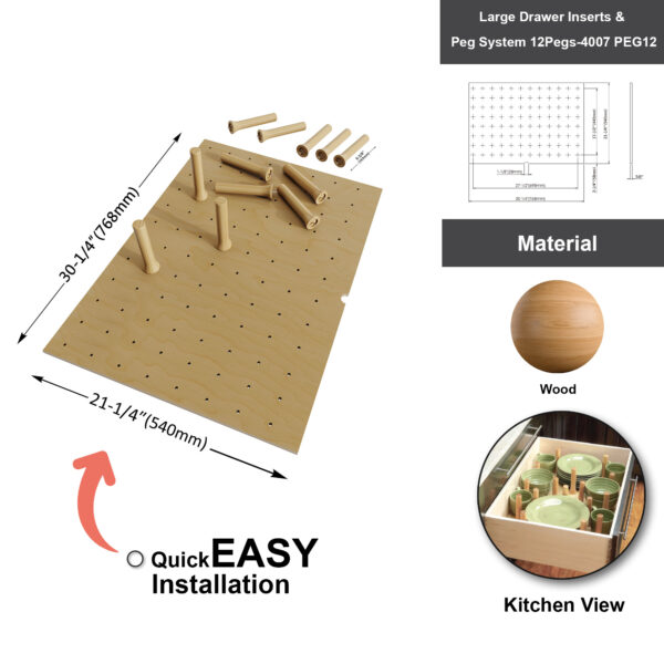 Dowell Medium Drawer Inserts & Peg System 12Pegs-4007 PEG12