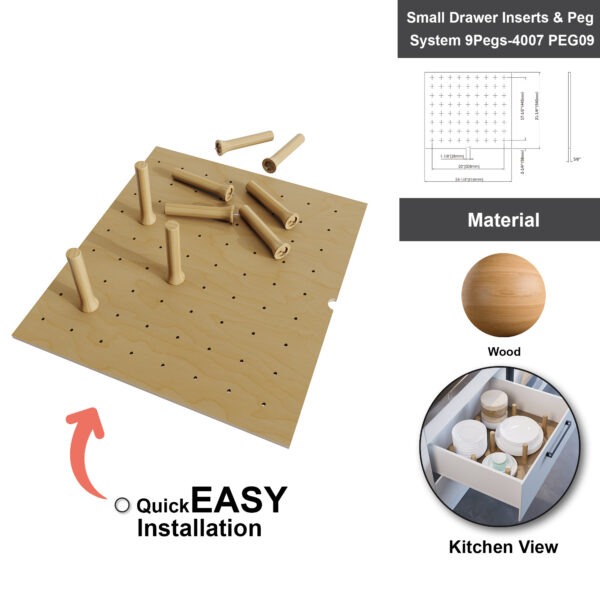 Dowell Small Drawer Inserts & Peg System 9Pegs-4007 PEG09