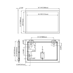 Dowell Black Alu Frame Mirror 5005 4831