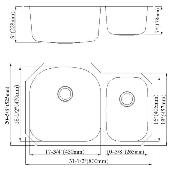 Dowell Undermount Kitchen Sinks Undermount Series 6001 3120