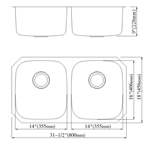 Dowell Undermount Kitchen Sinks Undermount Series 6001 3218