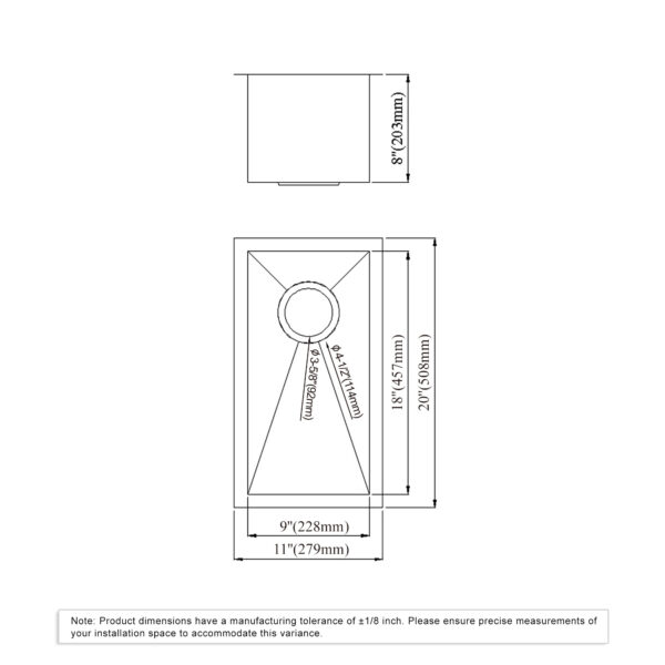 Dowell Undermount Kitchen Sinks Handcrafted Series-6002 1120