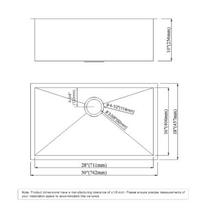 Dowell Undermount Kitchen Sinks Handcrafted Series-6002 3018