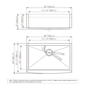 Dowell Undermount Kitchen Sinks Handcrafted Series-6002 3020