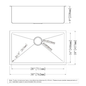 Dowell Undermount Kitchen Sinks Handcrafted Small-Radius Corner Series-6008 3018C