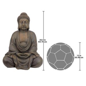 Design Toscano AL1614 18 1/2 Inch Medium Buddha of the Grand Temple