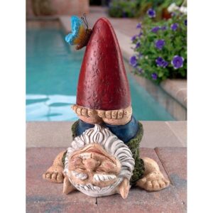 Design Toscano AL18617 8 Inch Topsy Turvy Theo Garden Gnome Statue