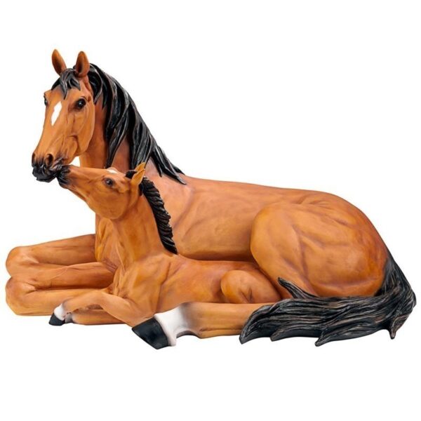 Design Toscano AL307690 17 1/2 Inch Mother Child Horses Statue