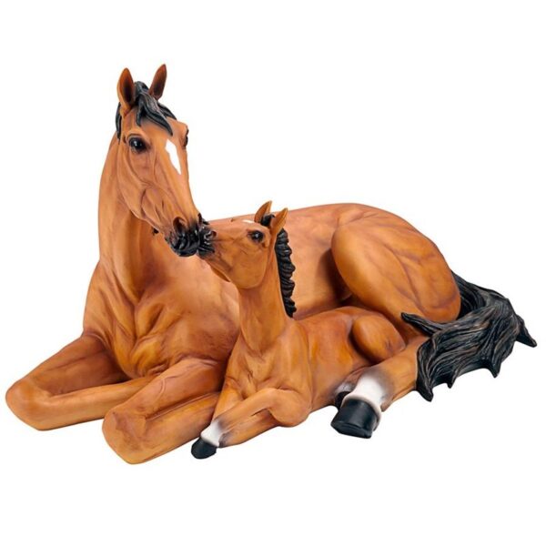 Design Toscano AL307690 17 1/2 Inch Mother Child Horses Statue