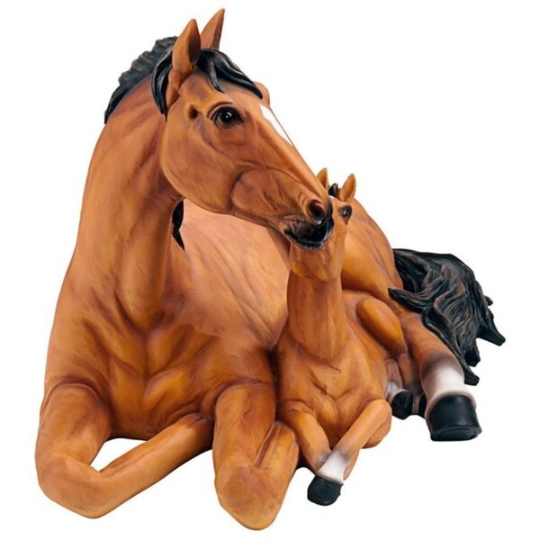 Design Toscano AL307690 17 1/2 Inch Mother Child Horses Statue