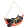 Design Toscano AL59947 10 Inch Summer Snooze Hanging Bear Statue - Black